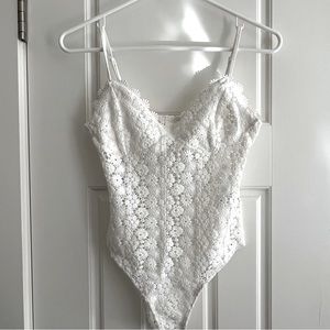 H&M white crochet bodysuit